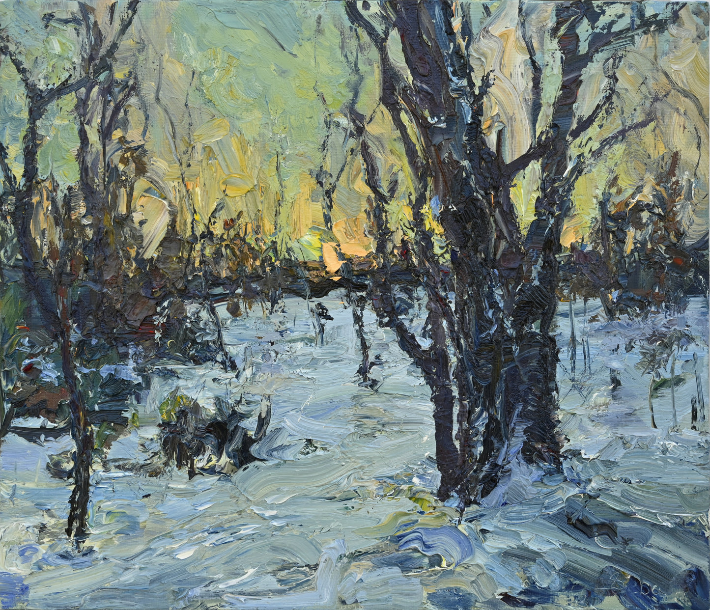 Un chaleureux crépuscule d'hiver